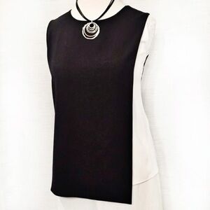 CALVIN KLEIN Blouse black white layered sleeveless